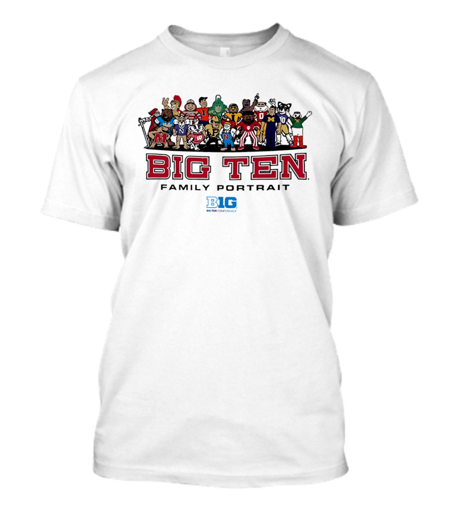 Big Ten Family Portrait All Team Characters 2026 T-Shirt
