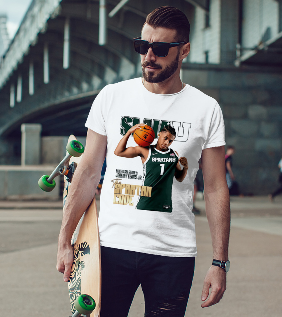 SlamU Jeremy Fears Jr Spartans The Spartan Code Michigan State T-Shirt