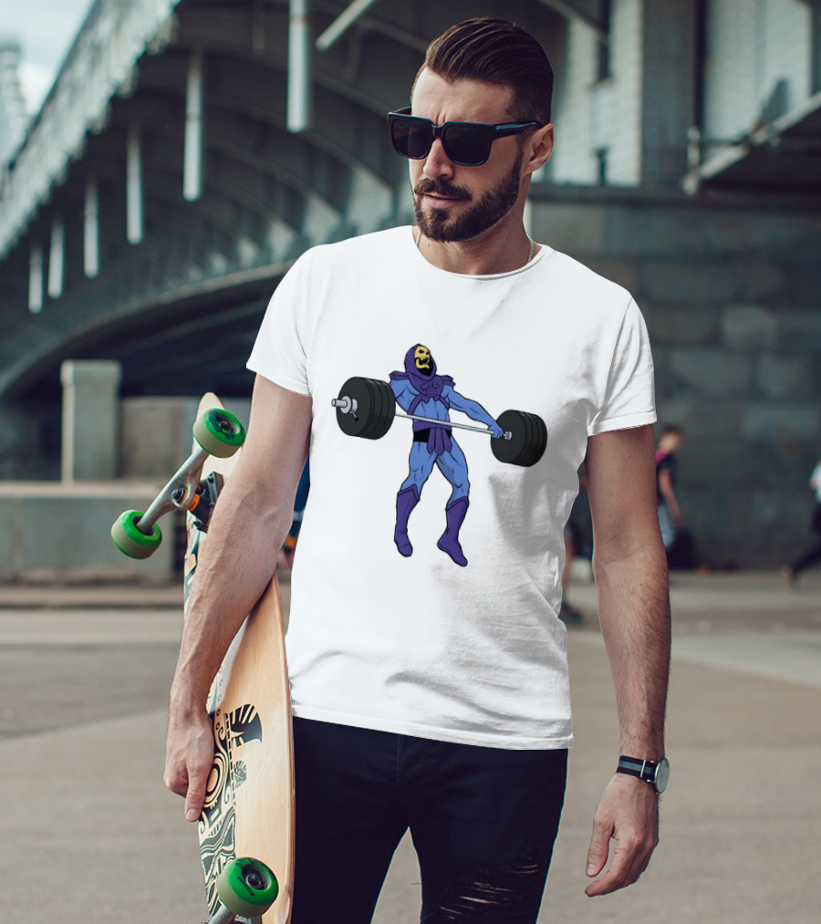 Skeletor Weightlifting Masters Of The Universe Cartoon Strength Snatch T-Shirt
