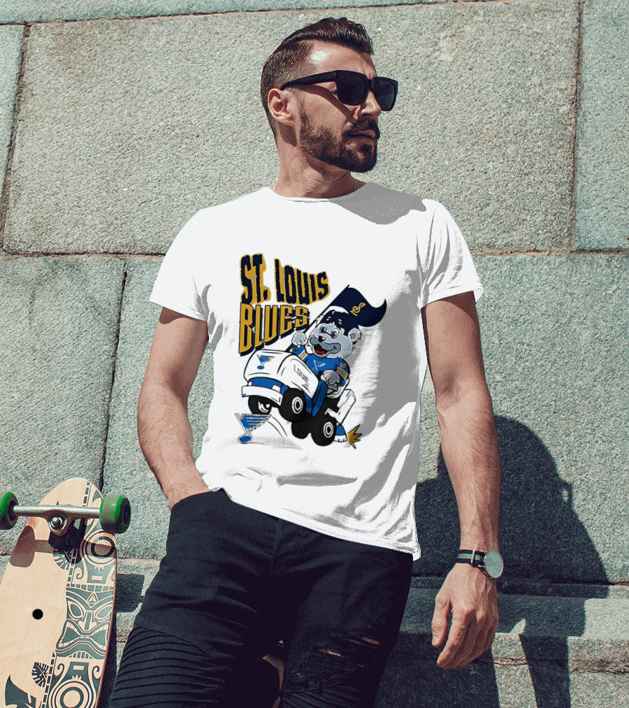 St Louis Blues Hockey Zamboni Bear Driving T-Shirt
