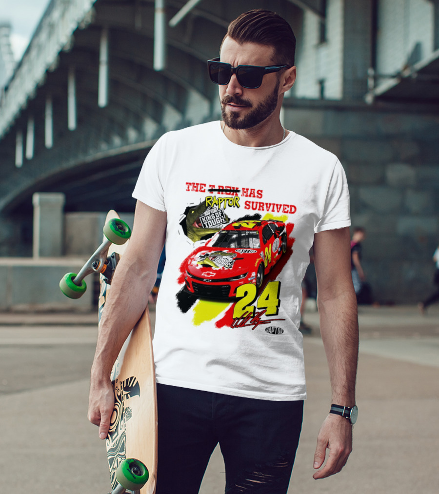 William Byron 24 NASCAR Chevrolet Camaro Raptor Survived King Of Tough T-Shirt