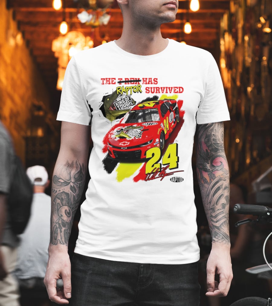 William Byron 24 NASCAR Chevrolet Camaro Raptor Survived King of Tough T-Shirt