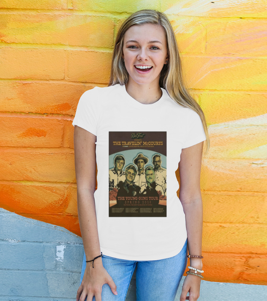 DelFest Presents The Travelin' McCourys IBMA Instrumental Group Of The Year The Young Guns Tour Spring 2026 Featuring The Next Generation Of Pickers T-Shirt
