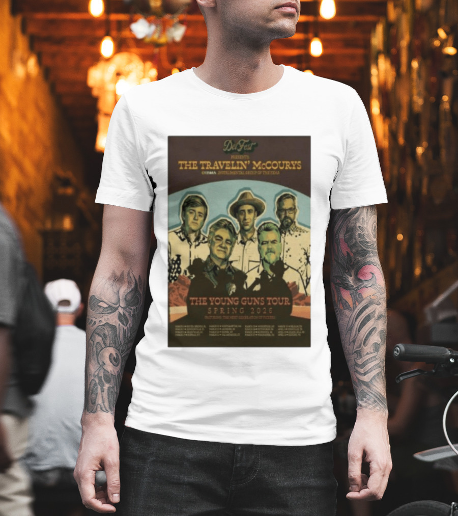 DelFest Presents The Travelin' McCourys IBMA Instrumental Group Of The Year The Young Guns Tour Spring 2026 Featuring The Next Generation Of Pickers T-Shirt