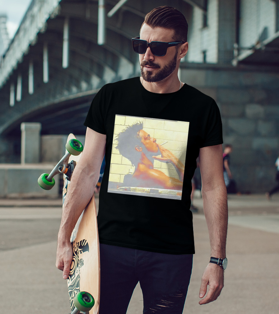 Brad Pitt Fight Club Bathroom Scene Smoking T-Shirt