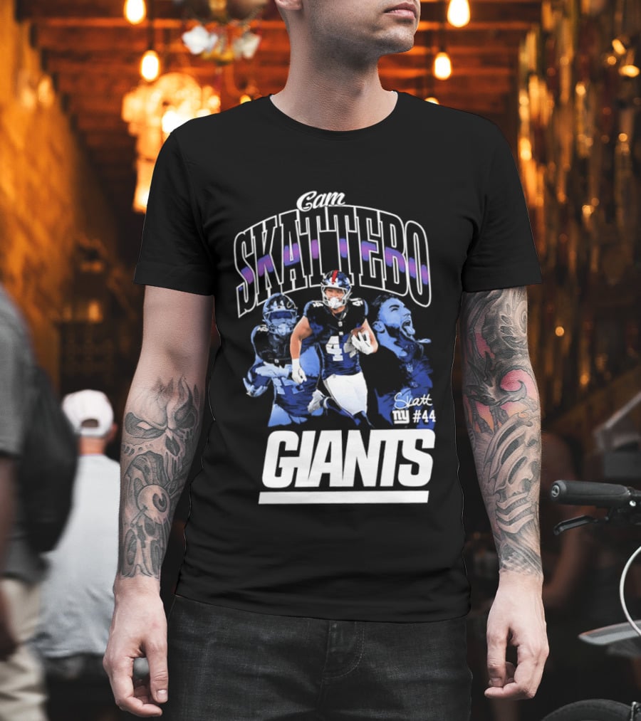 Giant Skattebo Giants Football Blue Sports Team #34 T-Shirt