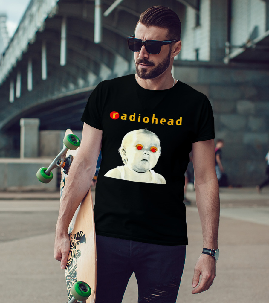 Radiohead Red Eyes Baby Face With Creepy Expression T-Shirt