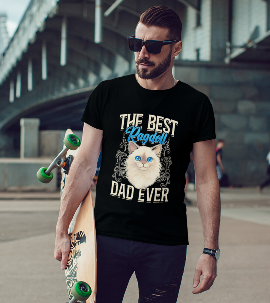 The Best Ragdoll Dad Ever Blue Eyed Cat T-Shirt