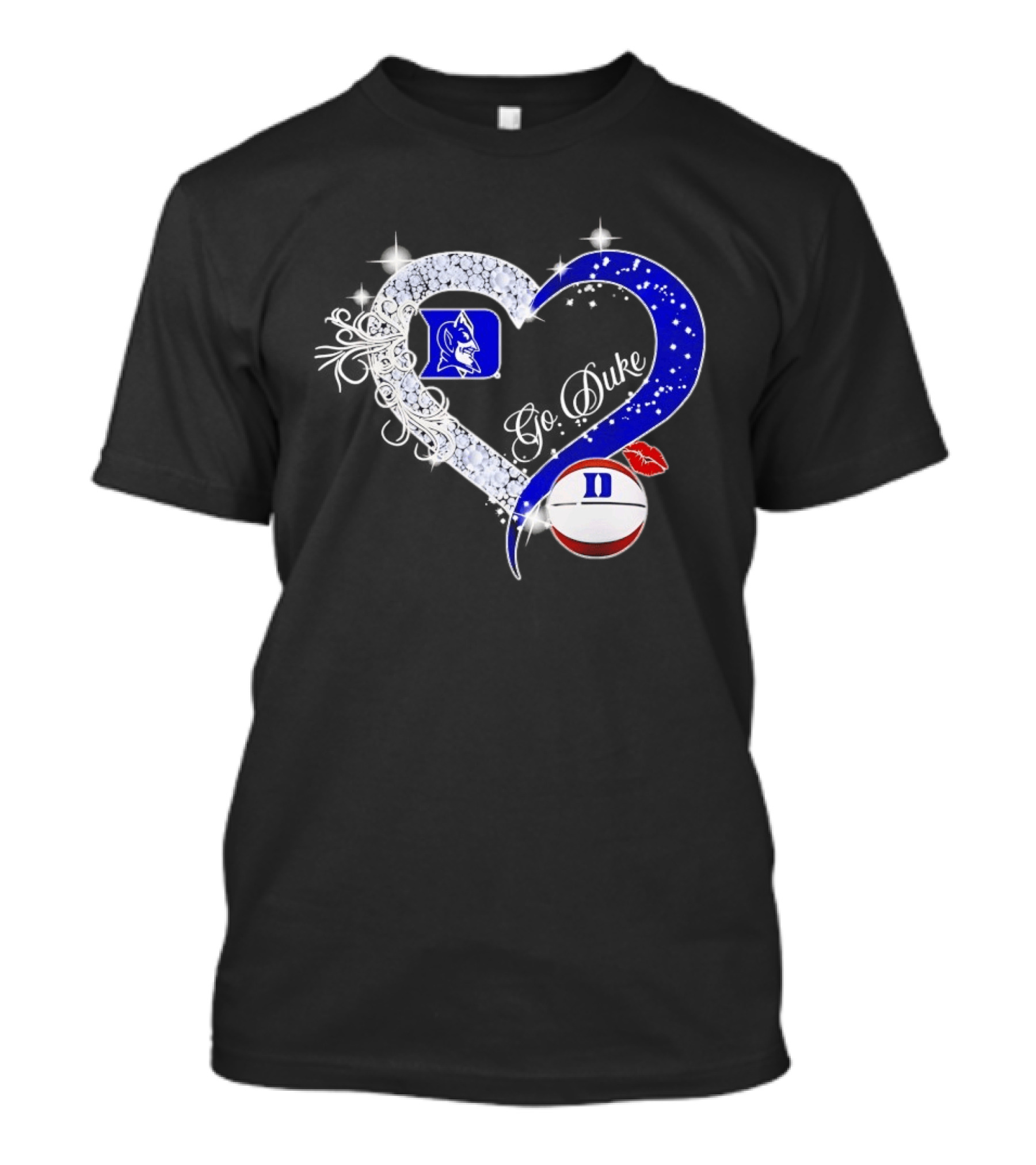 Diamond Heart Duke Blue Devils Basketball Fan Spirit T-Shirt