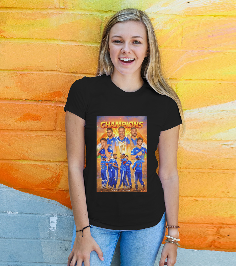Champions India World Cup 2026 Cricket Celebration T-Shirt