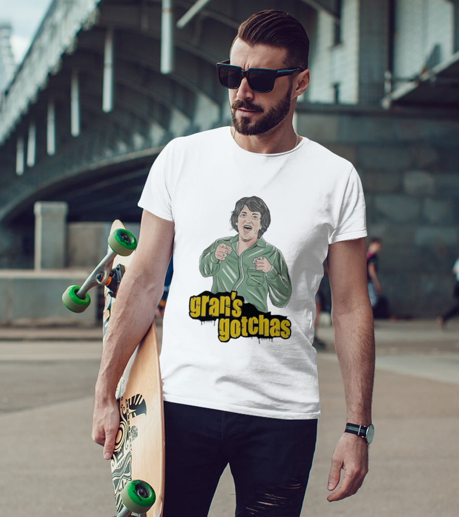 Gran's Gotchas Chris Lilley Angry Boys Character Shushing T-Shirt