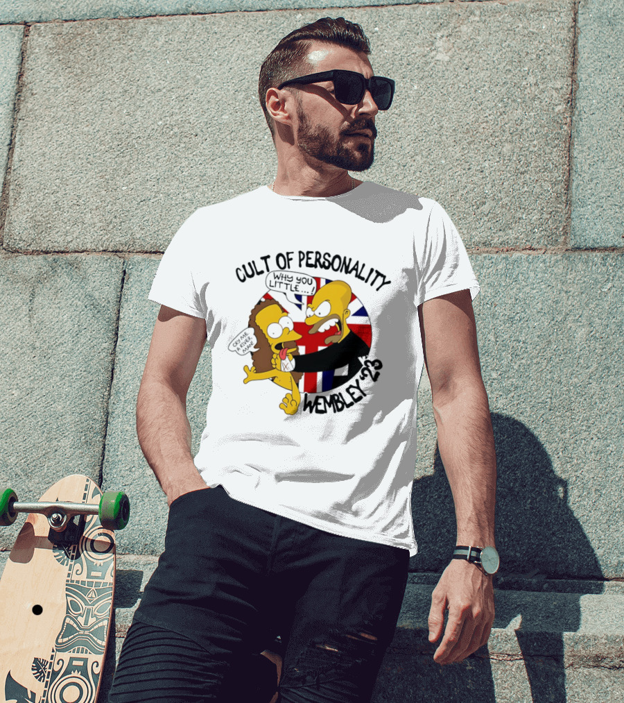 Cult Of Personality Wembley 2023 Cartoon "Why You Little" UK Flag T-Shirt