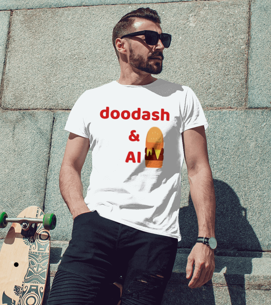 Doodash AI Burger Fast Food Delivery T-Shirt
