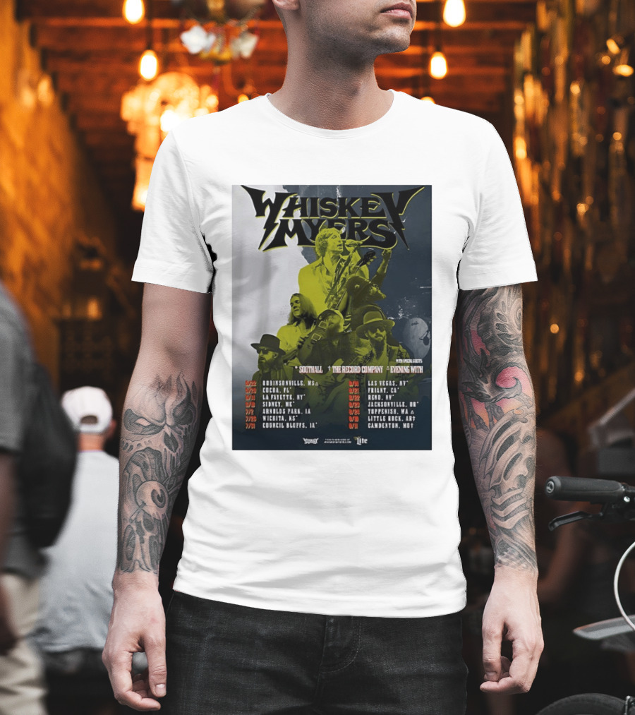 Whiskey Myers 2026 Tour North America Dates with Southall and The Record Company T-Shirt