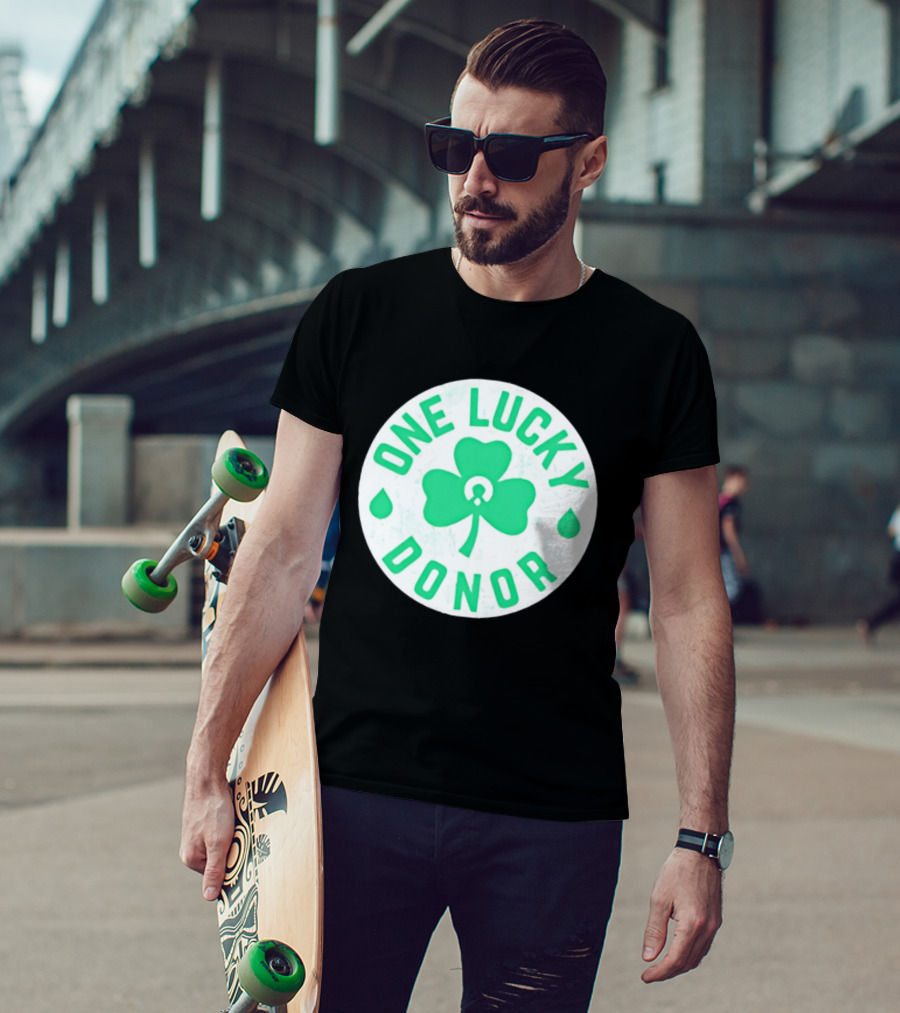 One Lucky Donor Clover Leaf Saint Patrick's Day T-Shirt