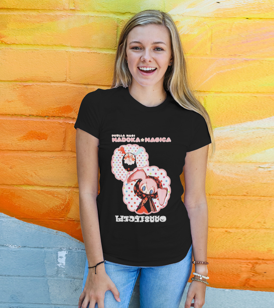 Puella Magi Madoka Magica Cute Kawaii Kyubey Quilt T-Shirt