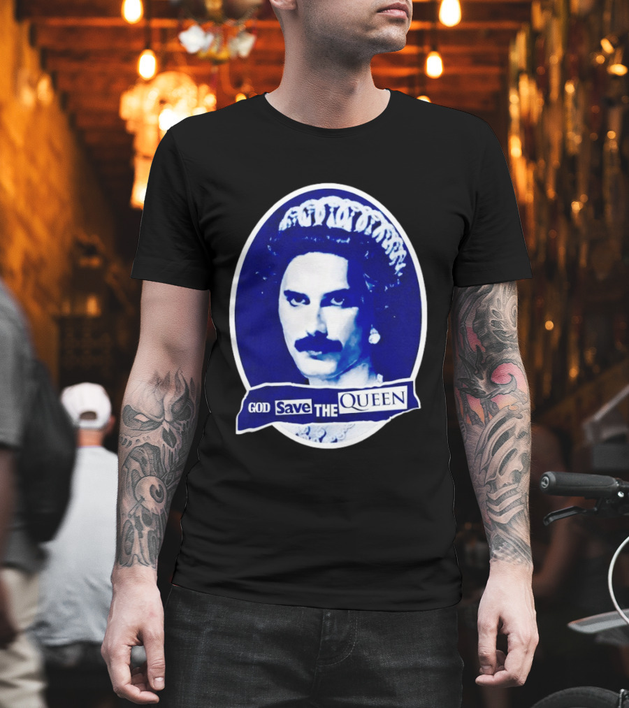 God Save The Queen Freddy Mercury Regal Punk Icon Sticker T-Shirt