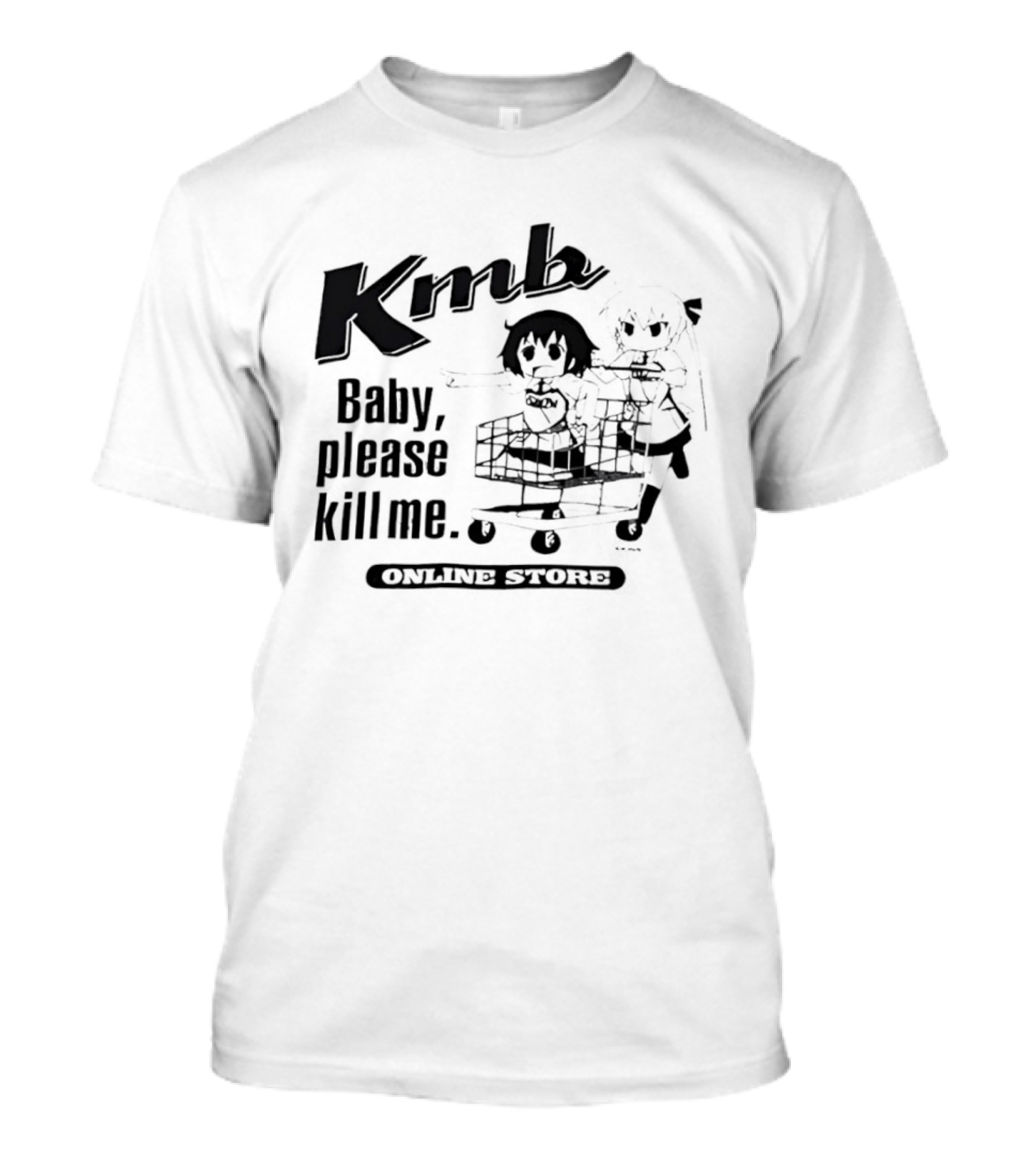 KMB Baby Please Kill Me Anime Cart Character Stylized Fun T-Shirt