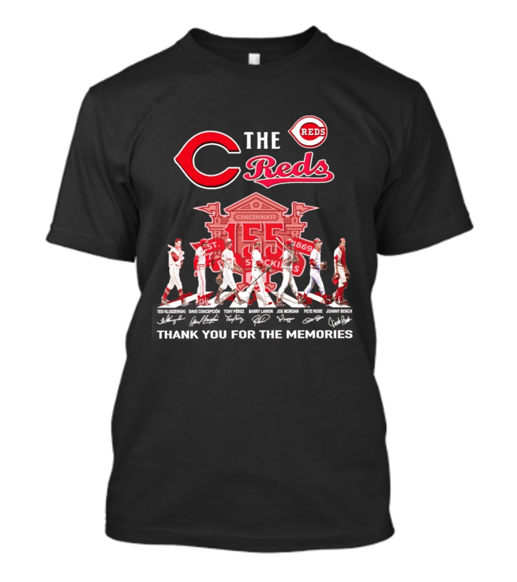 Cincinnati Reds Abbey Road 150th Anniversary Thank You For The Memories T-Shirt
