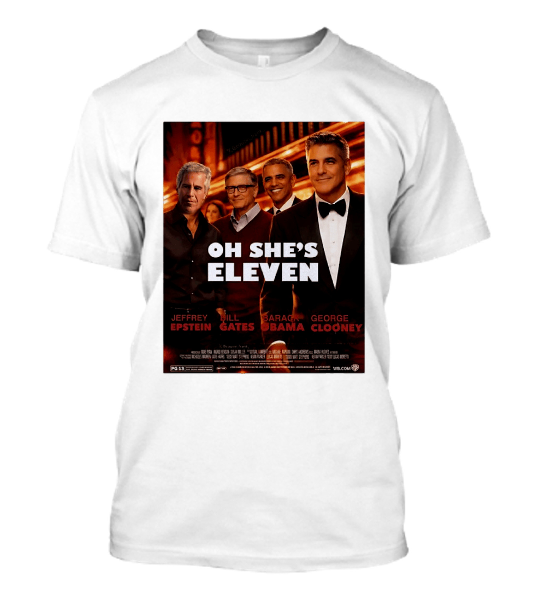 Oh She's Eleven Jeffrey Epstein Bill Gates Barack Obama George Clooney T-Shirt