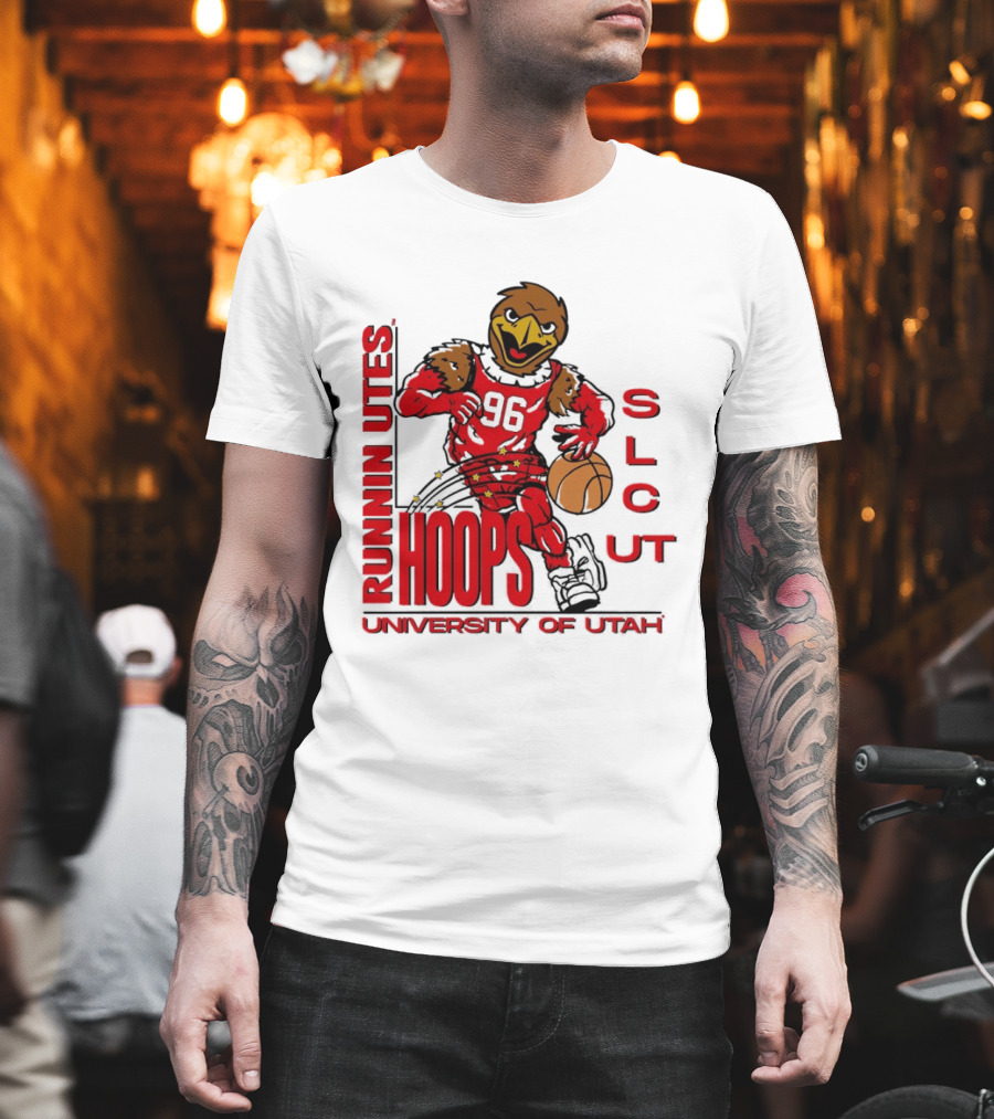 Runnin Utes Hoops SLcut University of Utah Basketball Bird T-Shirt