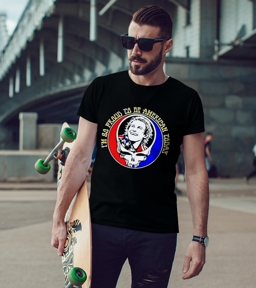 Us Hockey Team Grateful Dead Stealie It's So Proud To Be American Today Jack Hughes American Hero 2026 Winter Olympic Hockey T-Shirt