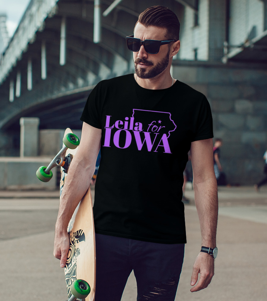 Leila For Iowa With Iowa State Outline And Star T-Shirt