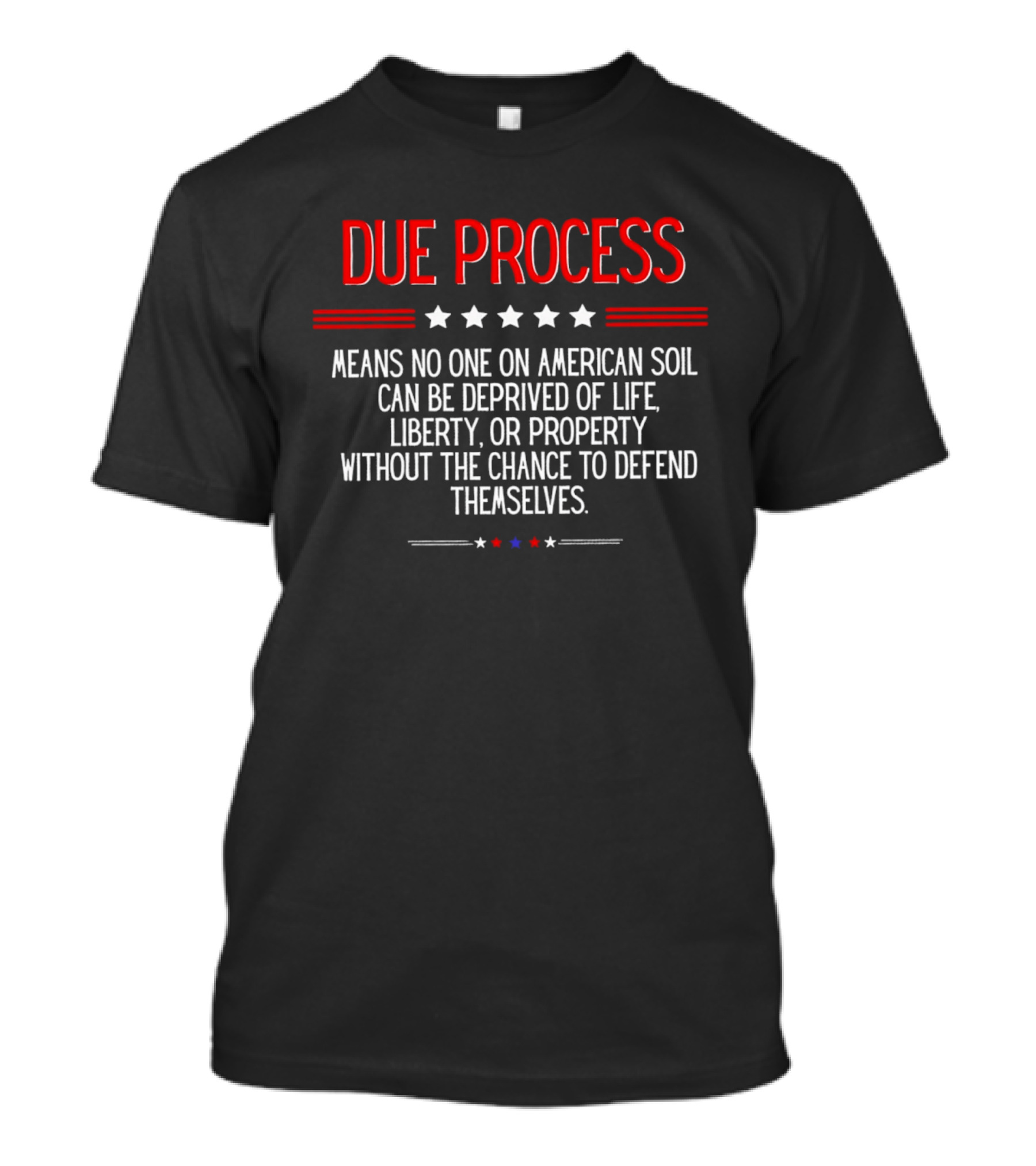 Due Process Means No One On American Soil Can Be Deprived Of Life Liberty Or Property Without The Chance To Defend Themselves T-Shirt