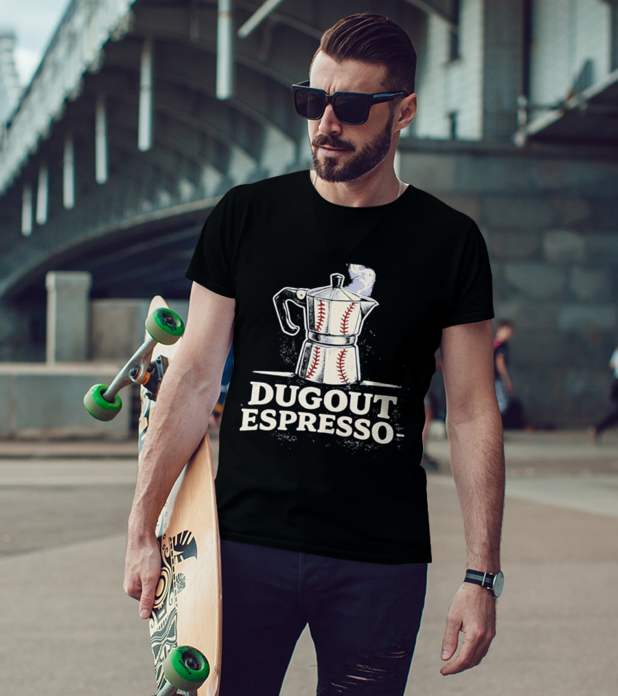 Dugout Espresso Coffee Baseball Pot Seam T-Shirt