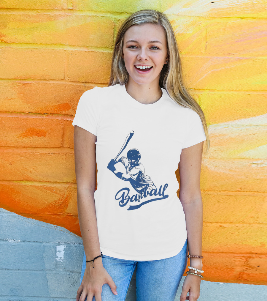Middle Tennessee Blue Raiders Baseball Player Batting Action T-Shirt