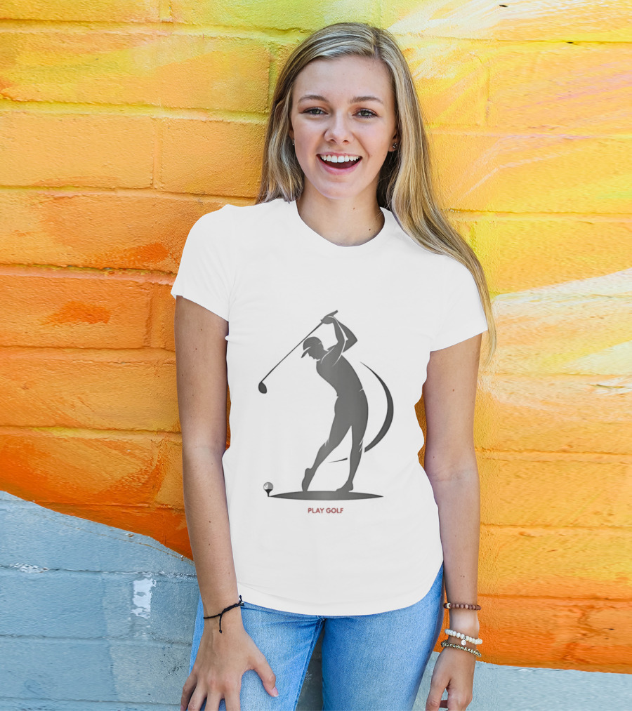 Play Golf Silhouette Of Man Swinging Club T-Shirt