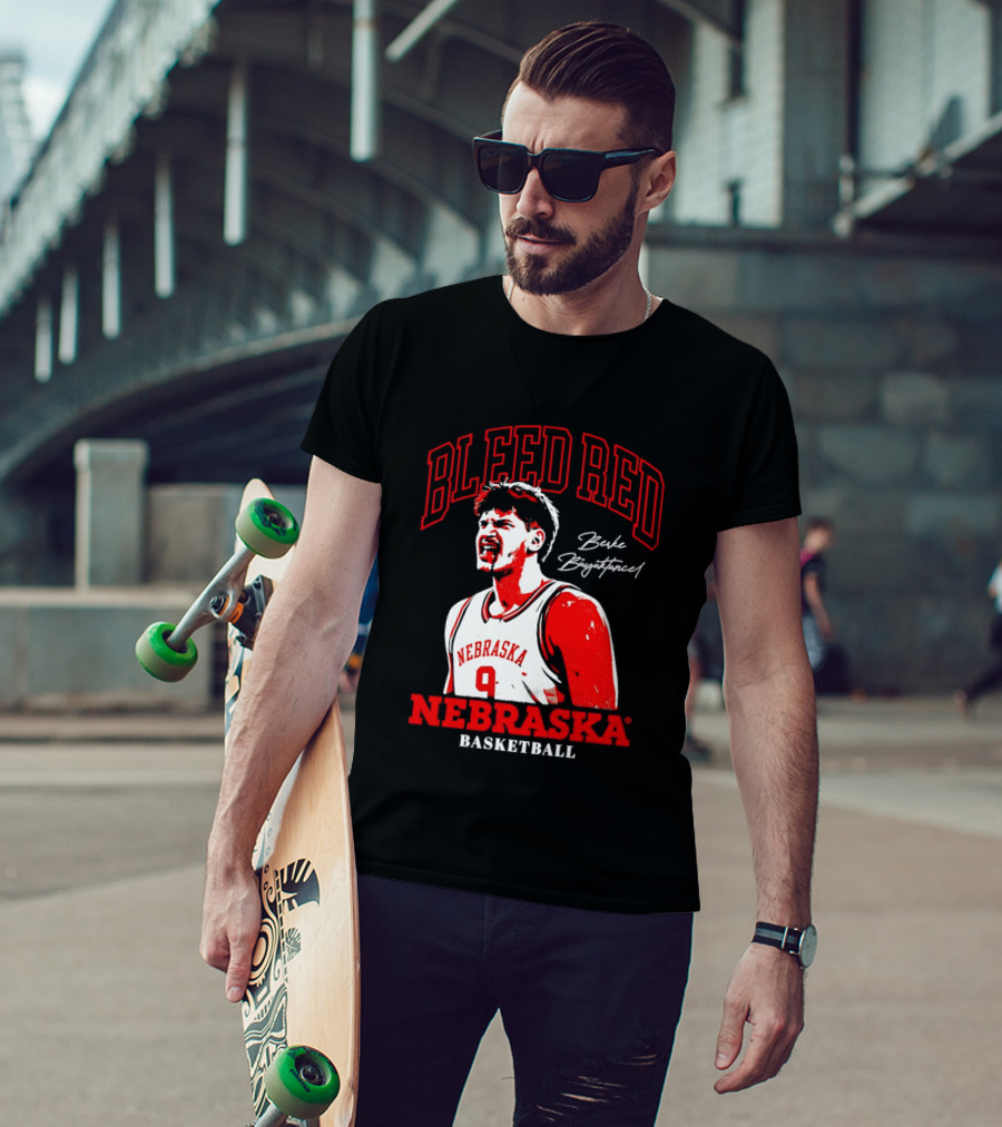 Bleed Red Berke Buyuktuncel Nebraska Basketball T-Shirt