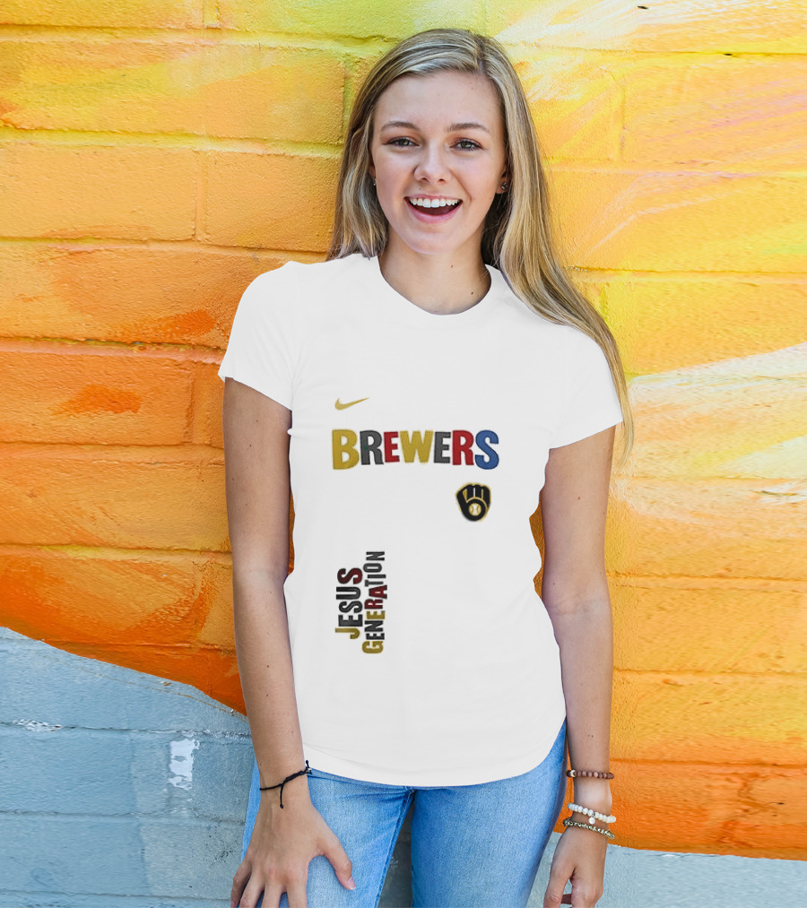 Nike Brewers Jesus Generation Tour Milwaukee Baseball T-Shirt