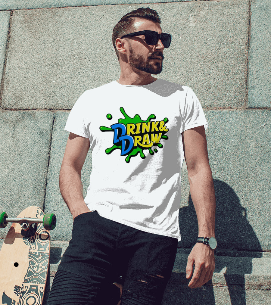 Drink And Draw Splatter Art Event T-Shirt