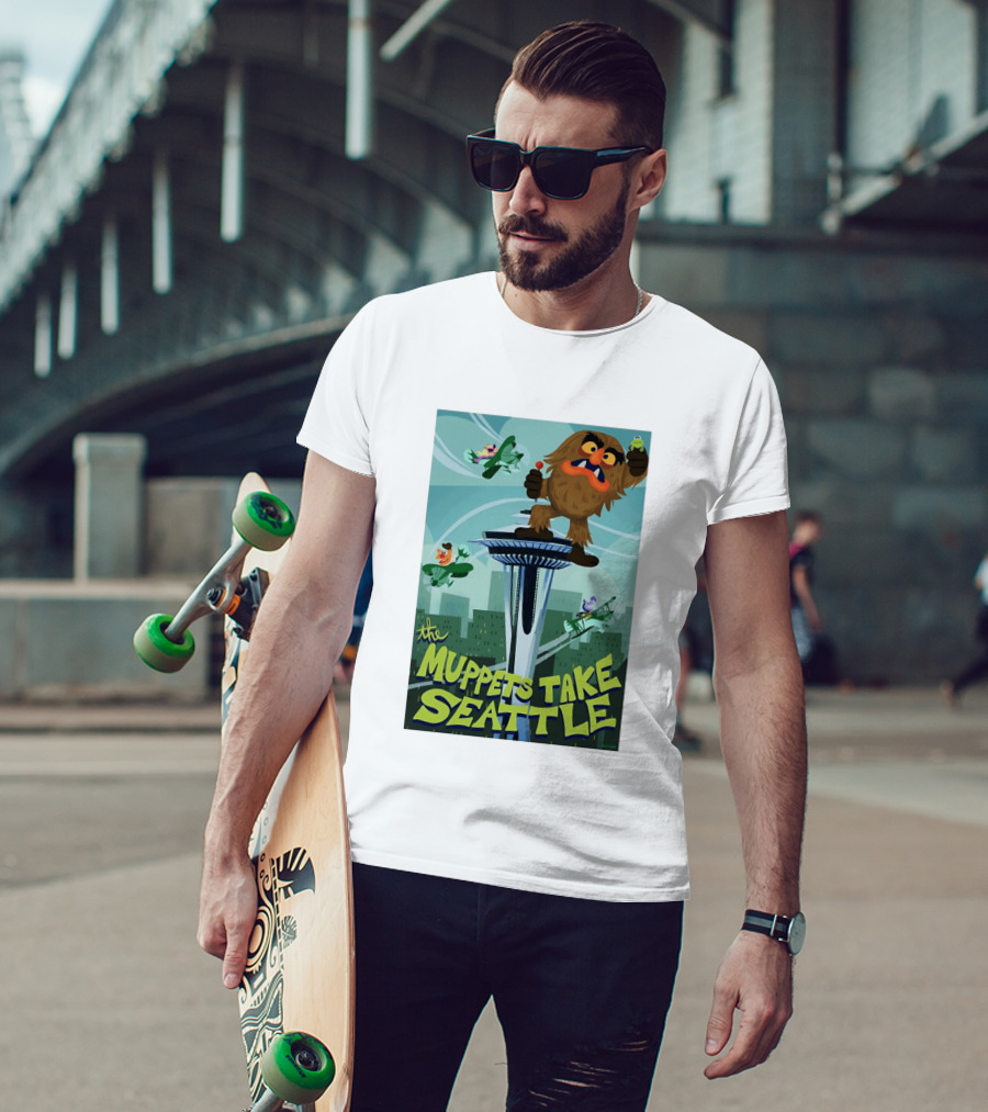 The Muppets Take Seattle Space Needle Adventure With Frog And Characters T-Shirt