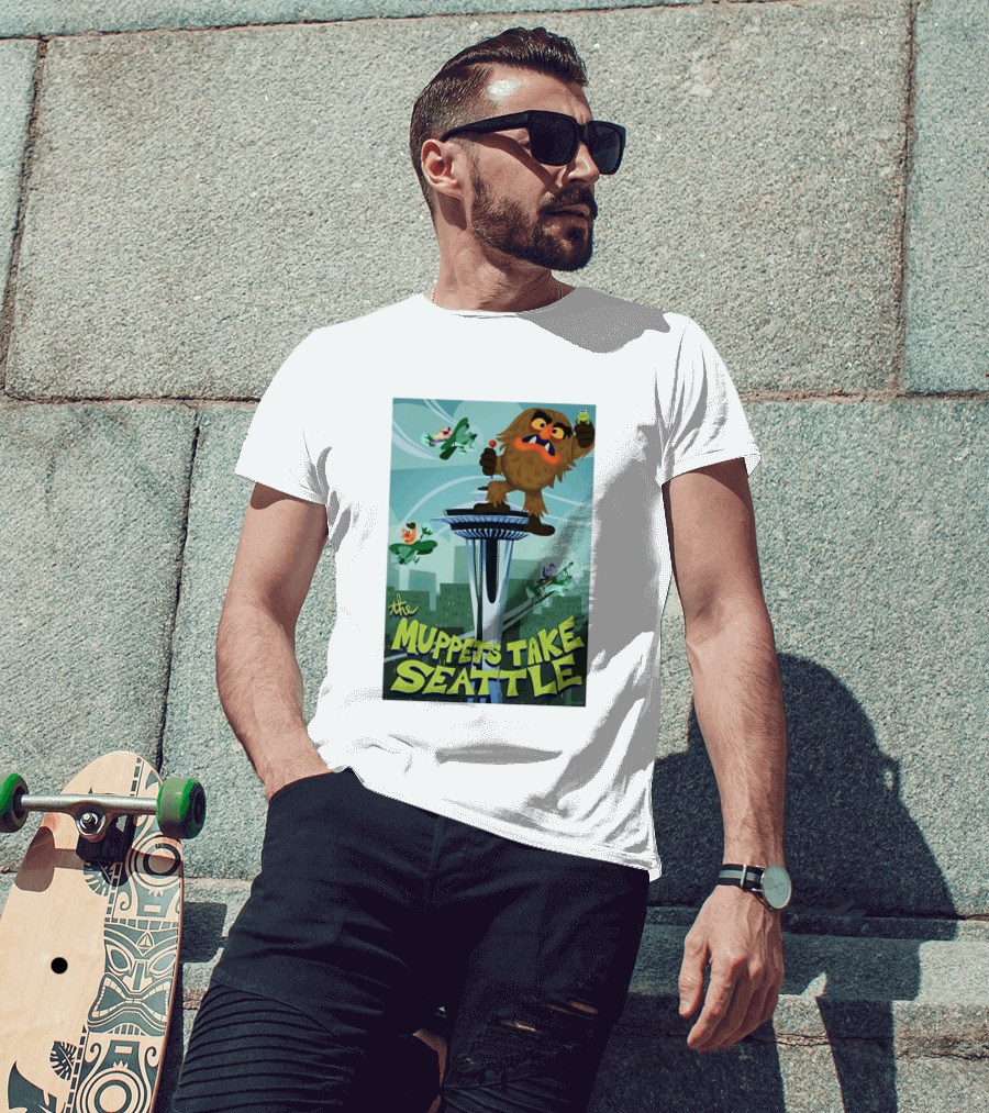 The Muppets Take Seattle Space Needle Adventure With Frog And Characters T-Shirt