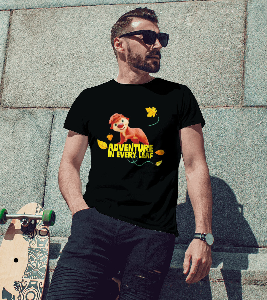 Adventure In Every Leaf Sid The Sloth Character With Autumn Leaves T-Shirt