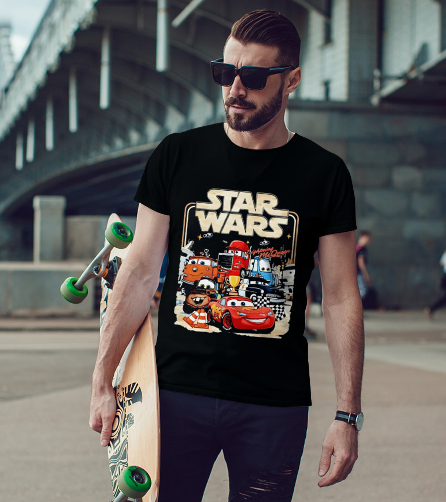 STAR WARS Lightning McQueen Racing Adventure With Cars Characters T-Shirt