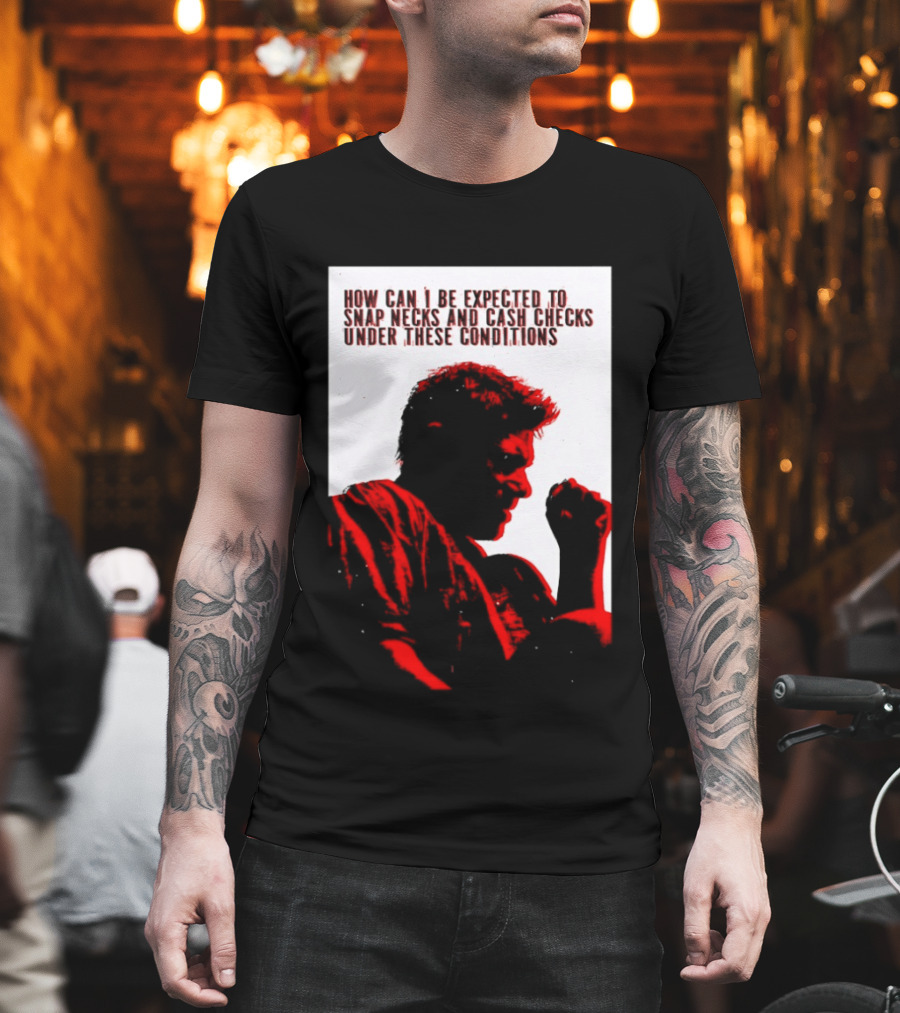 How Can I Be Expected to Snap Necks and Cash Checks Under These Conditions T-Shirt