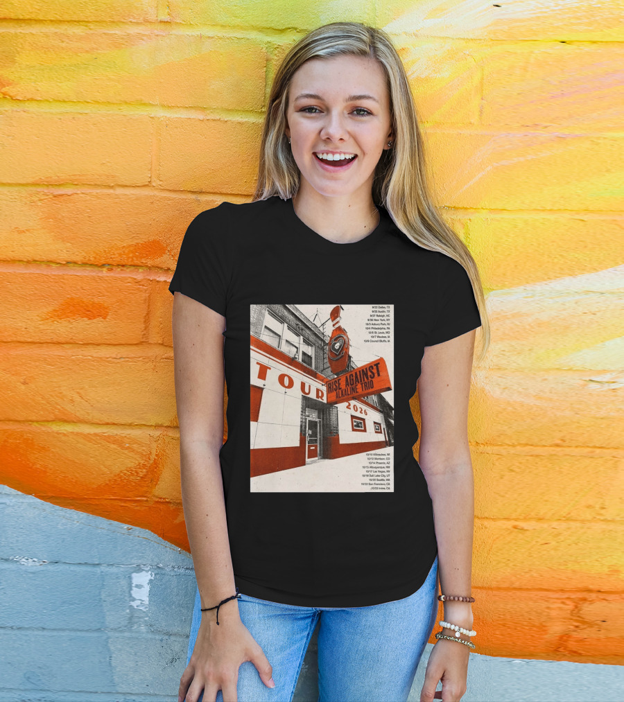 Rise Against Alkaline Trio Tour 2026 North America Dates Dallas Austin Chicago Seattle T-Shirt