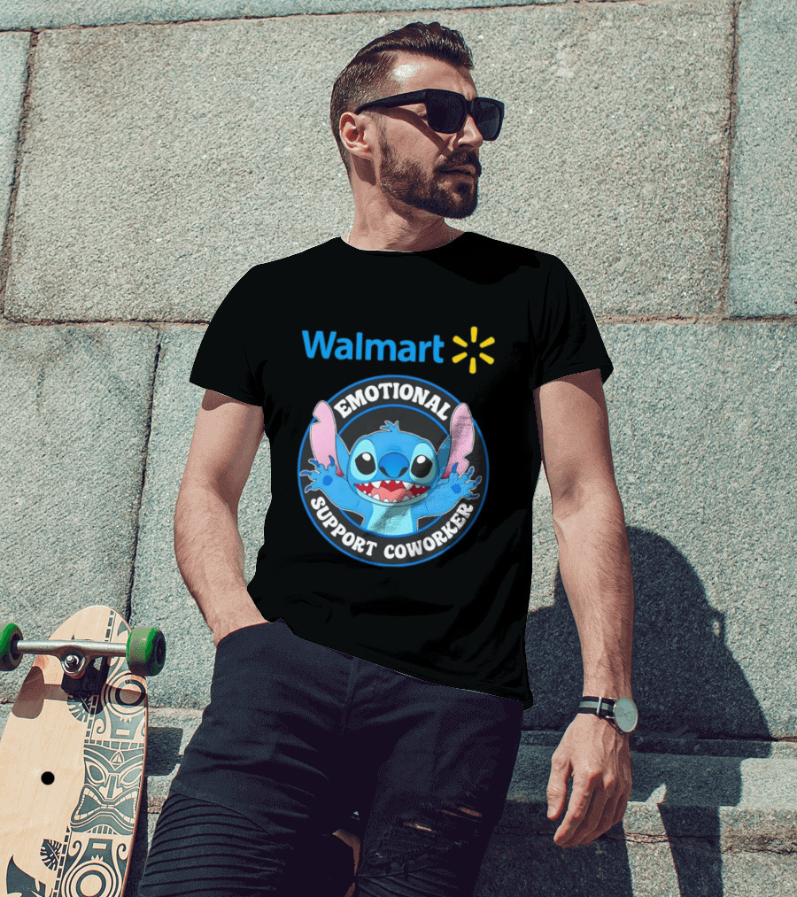 Walmart Stitch Emotional Support Coworker T-Shirt