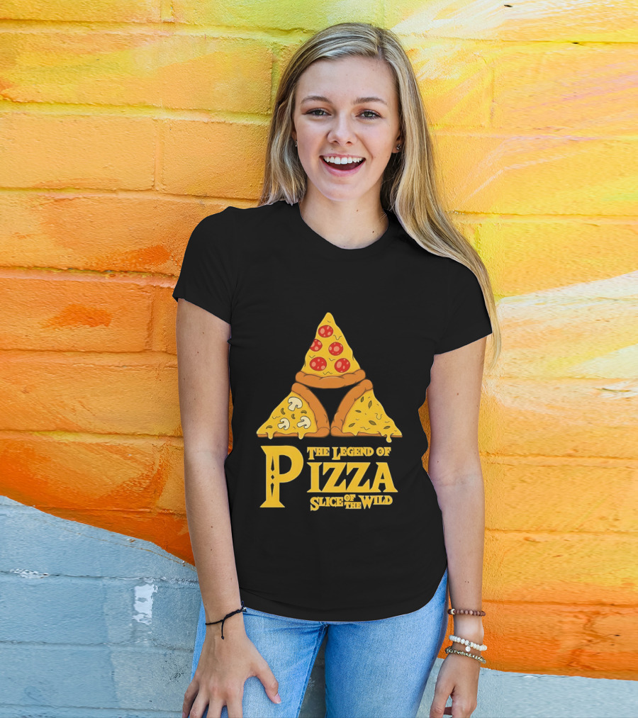 The Legend Of Pizza Slice Of The Wind Funny Gaming Parody Pizza Slices Adventure Mocking Iconic Gaming T-Shirt