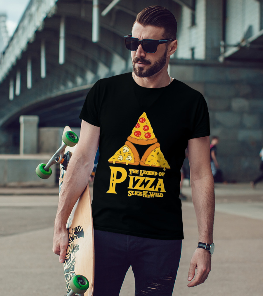 The Legend Of Pizza Slice Of The Wind Funny Gaming Parody Pizza Slices Adventure Mocking Iconic Gaming T-Shirt