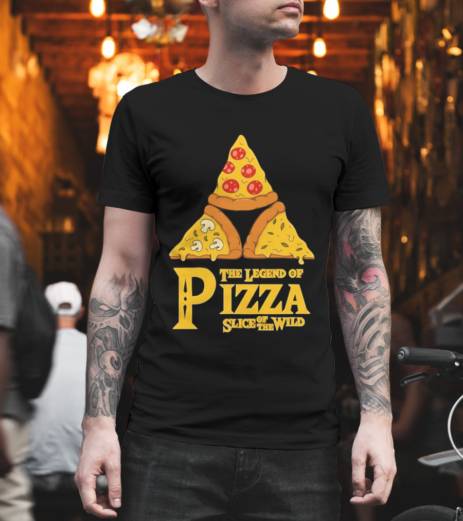 The Legend Of Pizza Slice Of The Wind Funny Gaming Parody Pizza Slices Adventure Mocking Iconic Gaming T-Shirt
