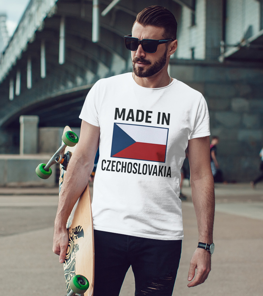 Made In Czechoslovakia Czechia Flag Heritage T-Shirt