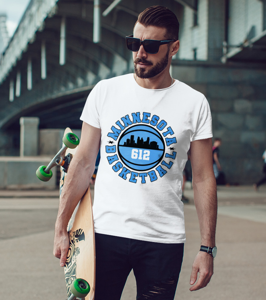 Minnesota Basketball 612 City Skyline T-Shirt