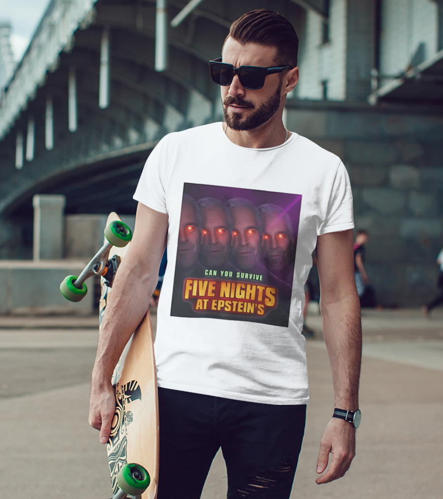 Five Nights At Epstein's Can You Survive Imagery With Glowing Eyes T-Shirt