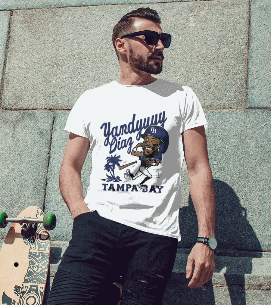 Yandy Diaz Tampa Bay Rays Yandyuuuu MLB Baseball Caricature T-Shirt