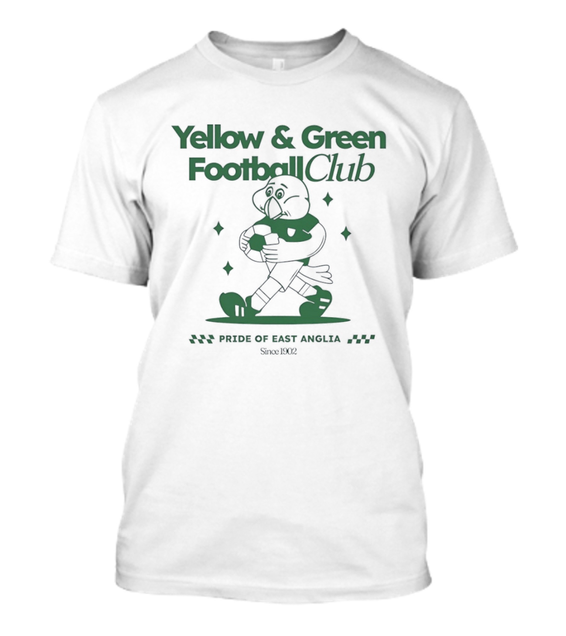 Yellow Green Football Club Pride Of East Anglia Since 1902 T-Shirt