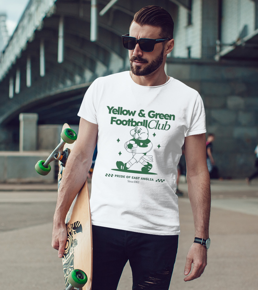 Yellow Green Football Club Pride Of East Anglia Since 1902 T-Shirt